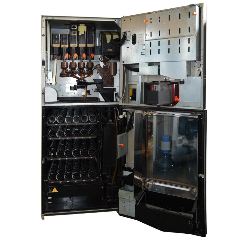 Автомат торговый для продажи снеков и гарячих напитков Saeco Combi красный, полное ТО,