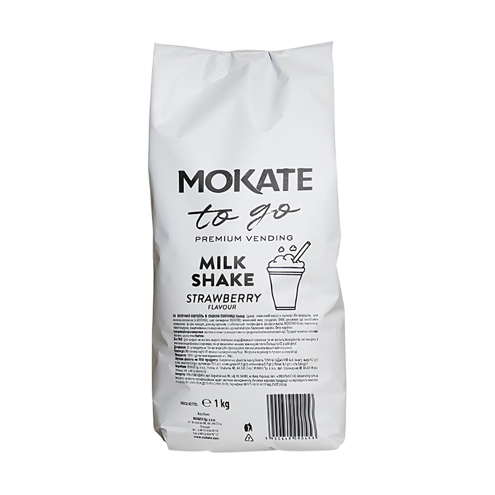 Молочный коктейль Mokate со вкусом клубники, 1кг*10уп