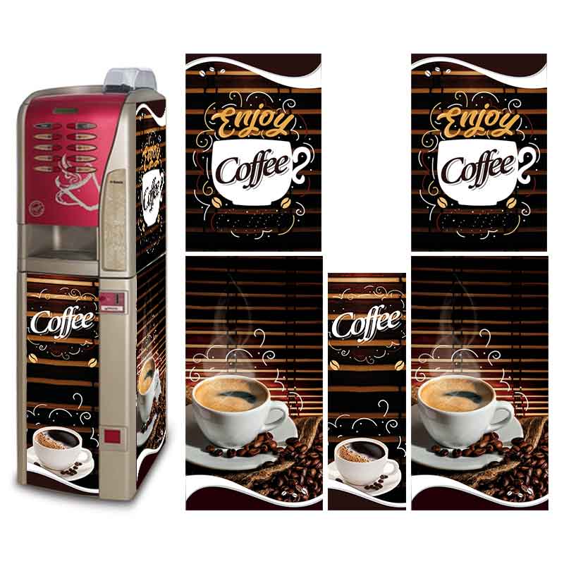 Брендированная наклейка на кофейный автомат Saeco Rubino 200, красный