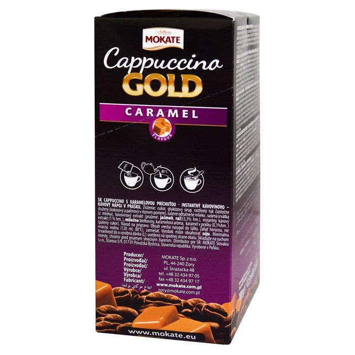 Капучино Mokate Caffetteria Cappuccino Gold Caramel, 12,5г*8шт.