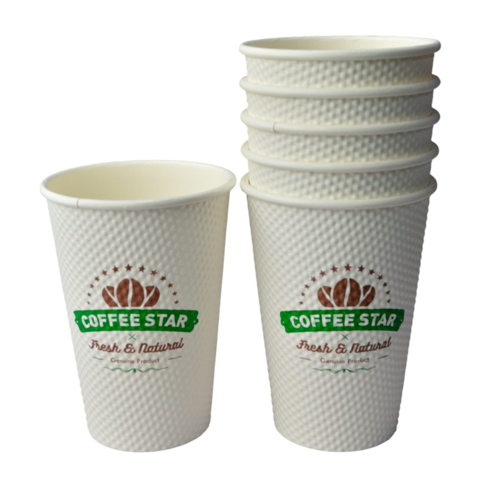 Стаканы бумажные гофрированные, 380 мл — 500 шт