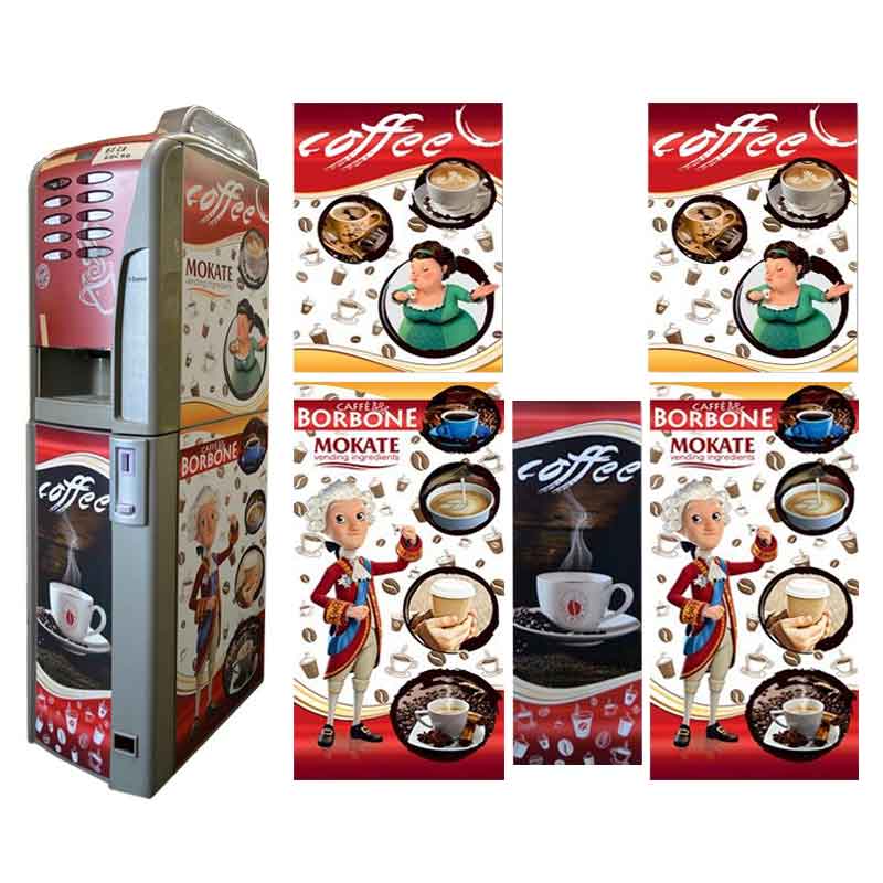 Брендированная наклейка на кофейный автомат Saeco Rubino 200, красный