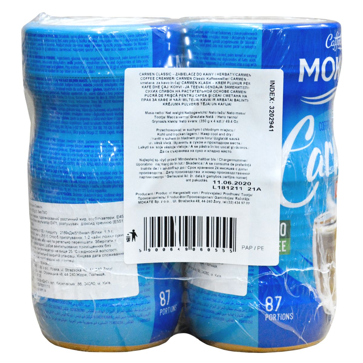 Сухие сливки Mokate Caffetteria Carmen Classic, 350 г, 4 шт