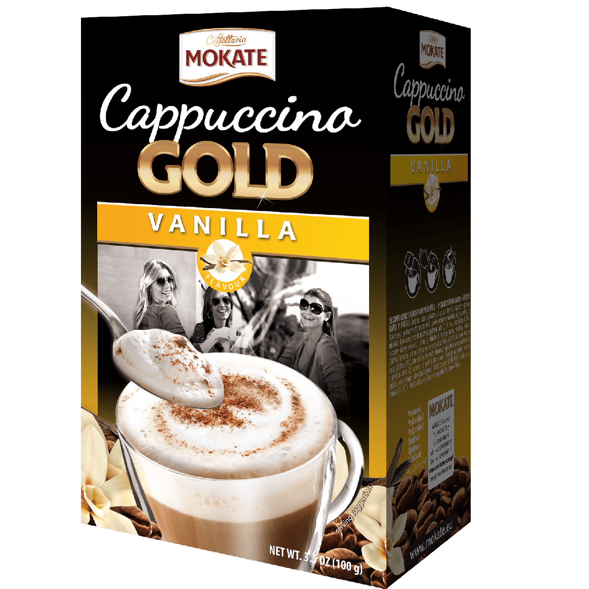 Капучино Mokate Caffetteria Cappuccino Gold Vanilla, 12,5г*8шт.Нет в наличии