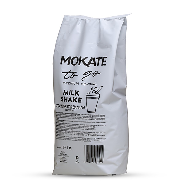 Молочный коктейль Mokate со вкусом клубники и банана, 1 кг