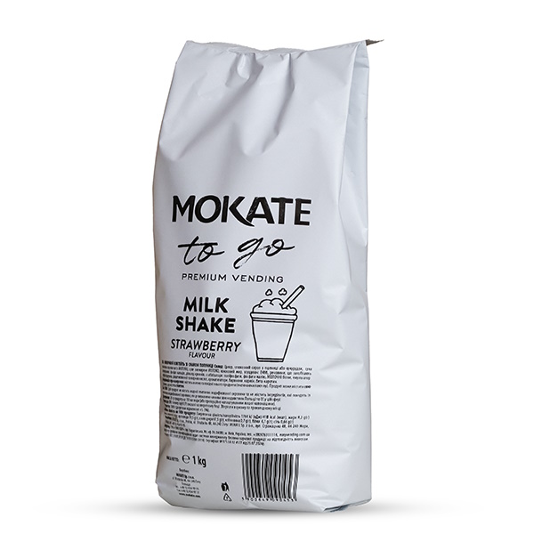 Молочный коктейль Mokate со вкусом клубники, 1кг*10уп
