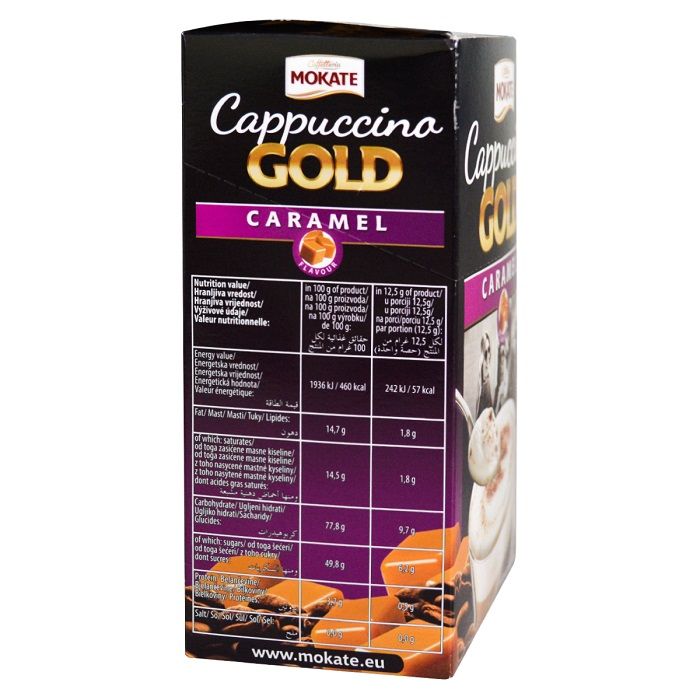 Капучино Mokate Caffetteria Cappuccino Gold Caramel, 12,5г*8шт.