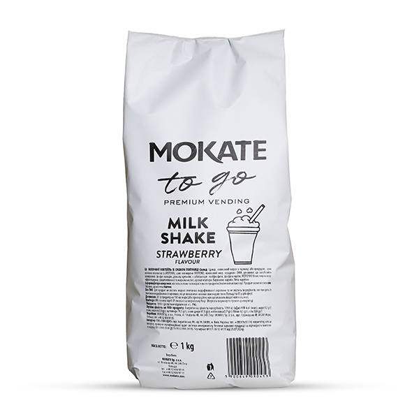 Молочный коктейль Mokate со вкусом клубники, 1кг*10уп