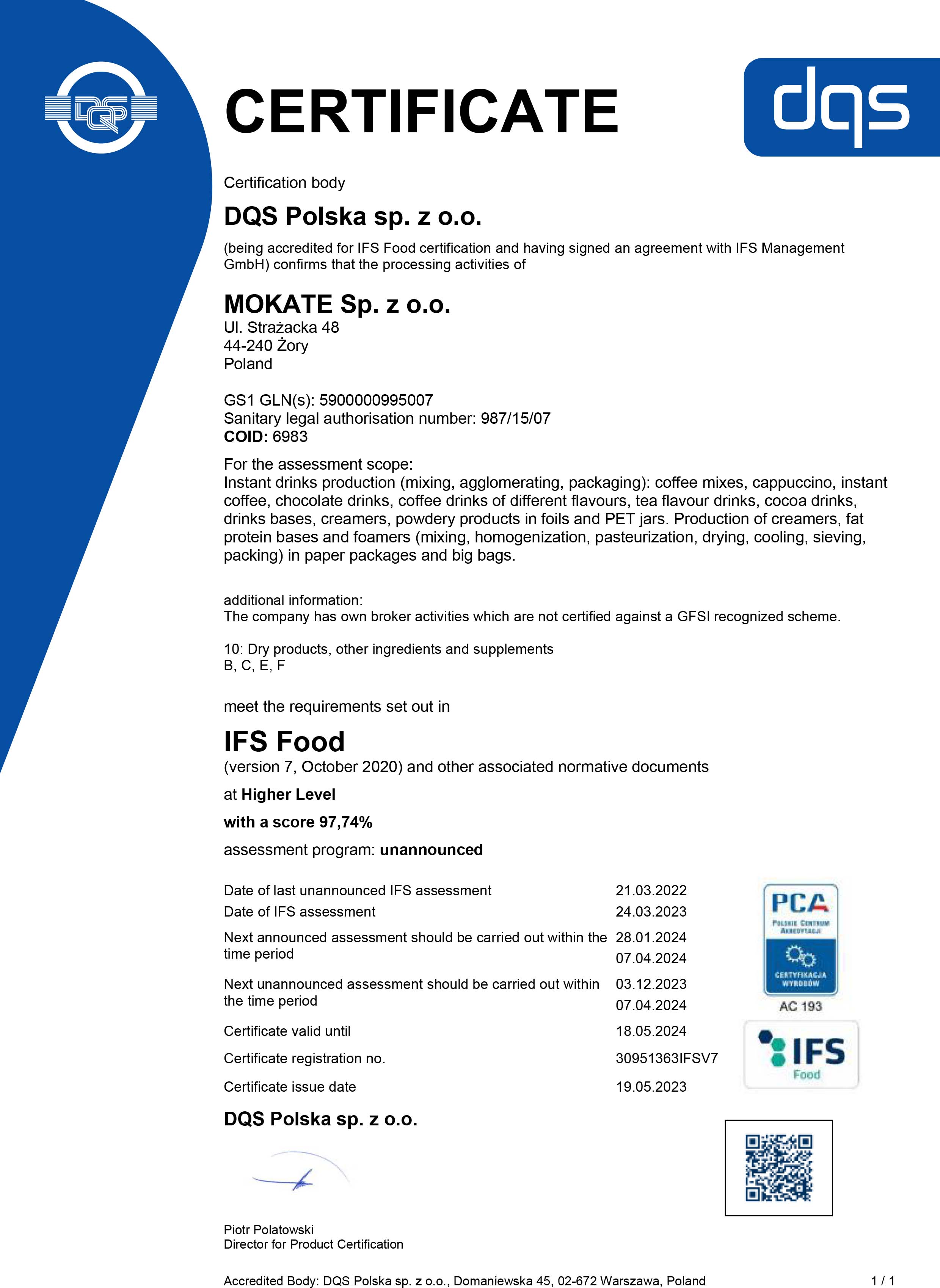 Горячий шоколад Mokate Chocolate Drink Premium 14%, 1 кг