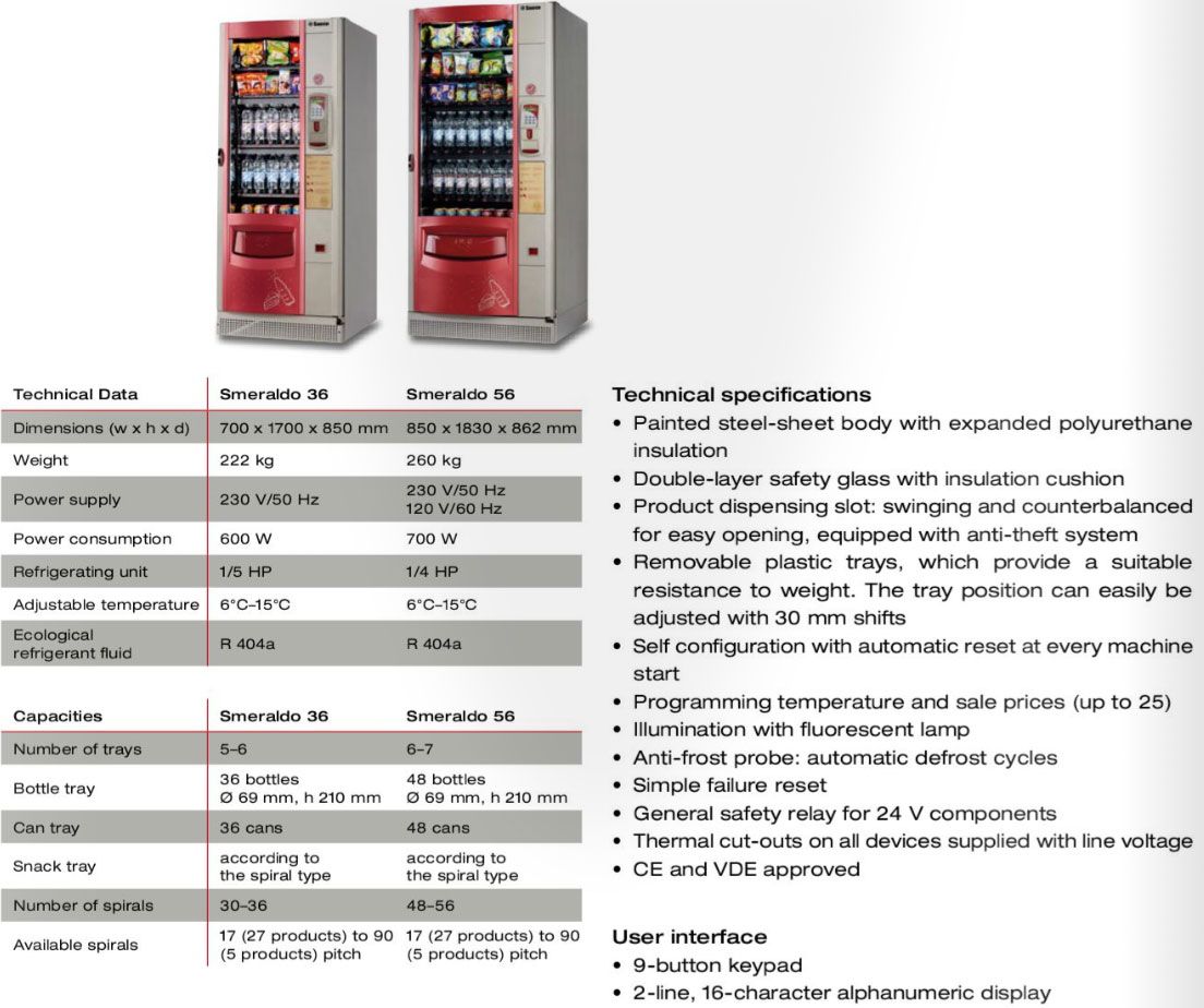 Торговый снековый автомат Saeco Smeraldo 56