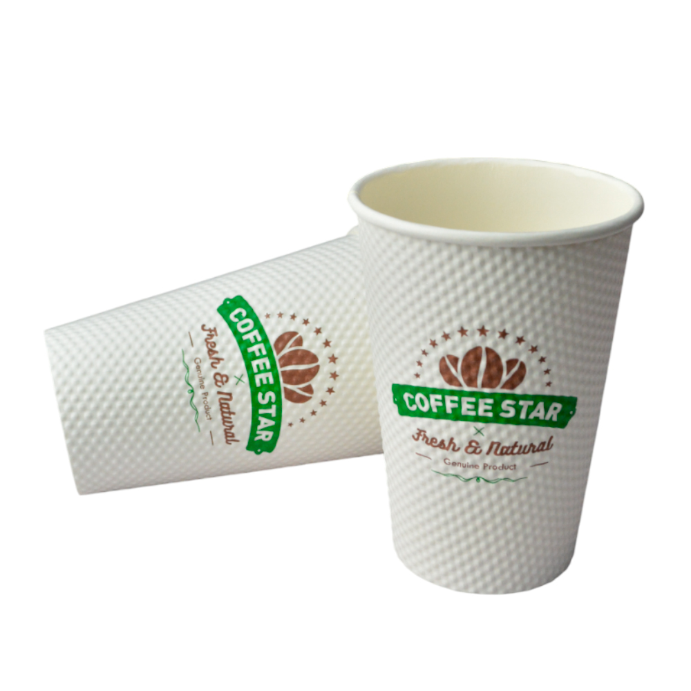 Стаканы бумажные гофрированные, 305 мл — 500 шт