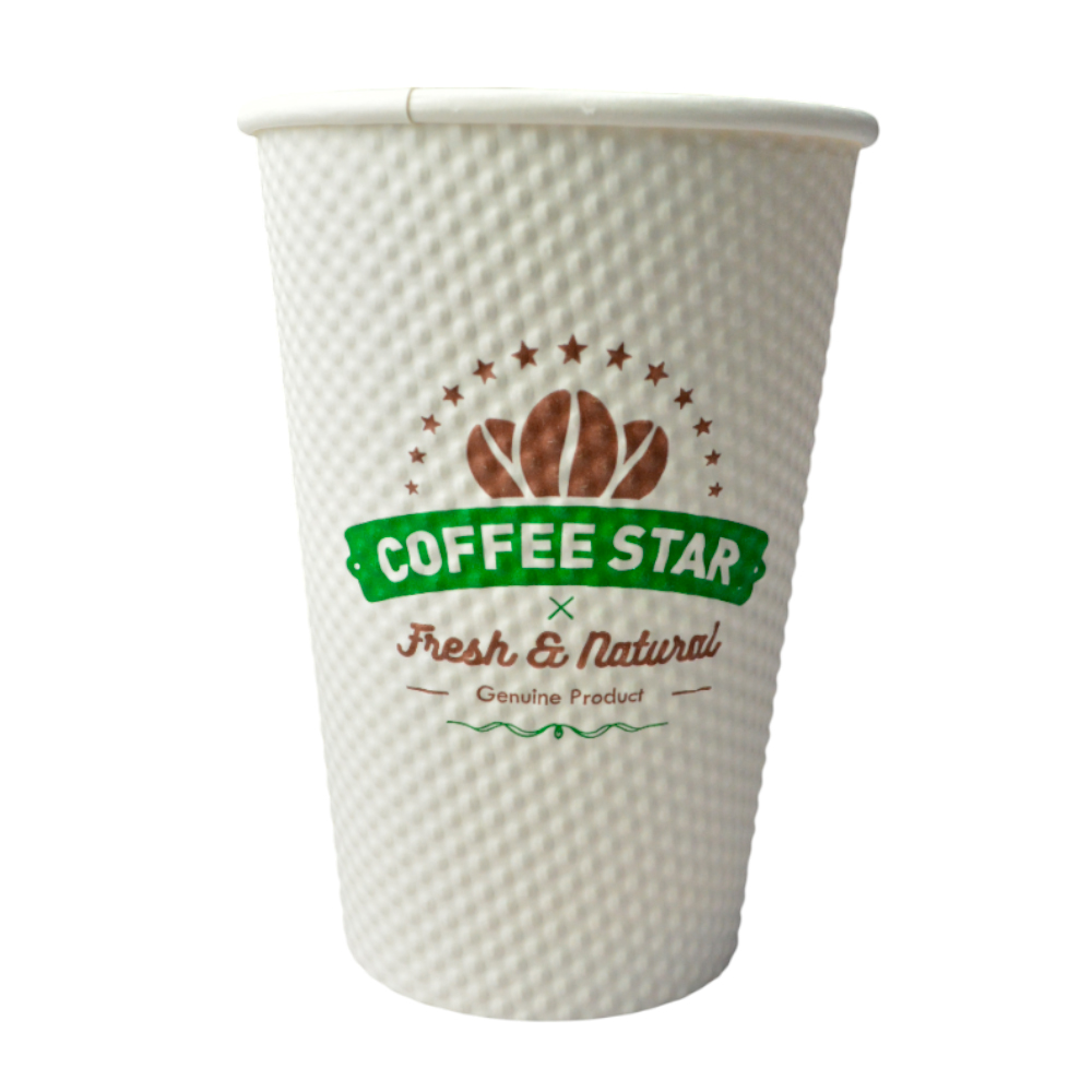 Стаканы бумажные гофрированные, 305 мл — 500 шт