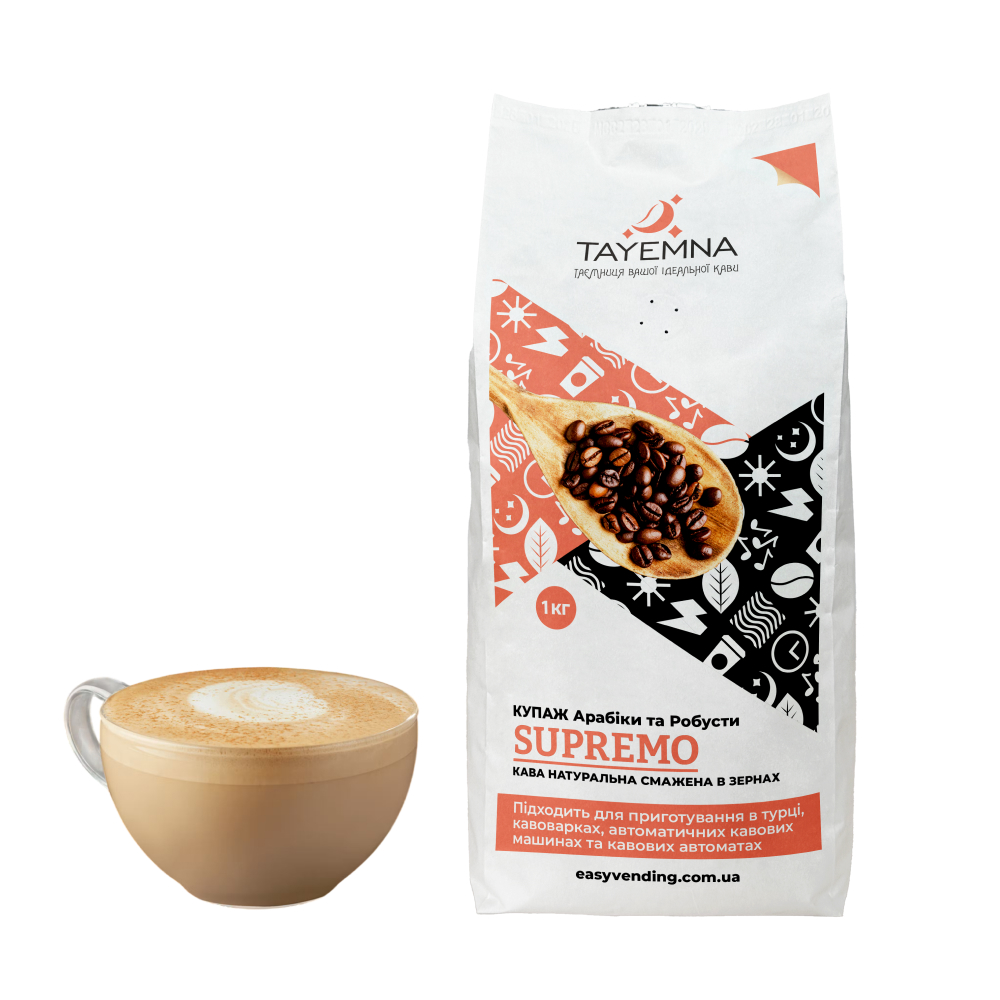 Кофе в зернах Tayemna Supremo, 1кг*10 шт
