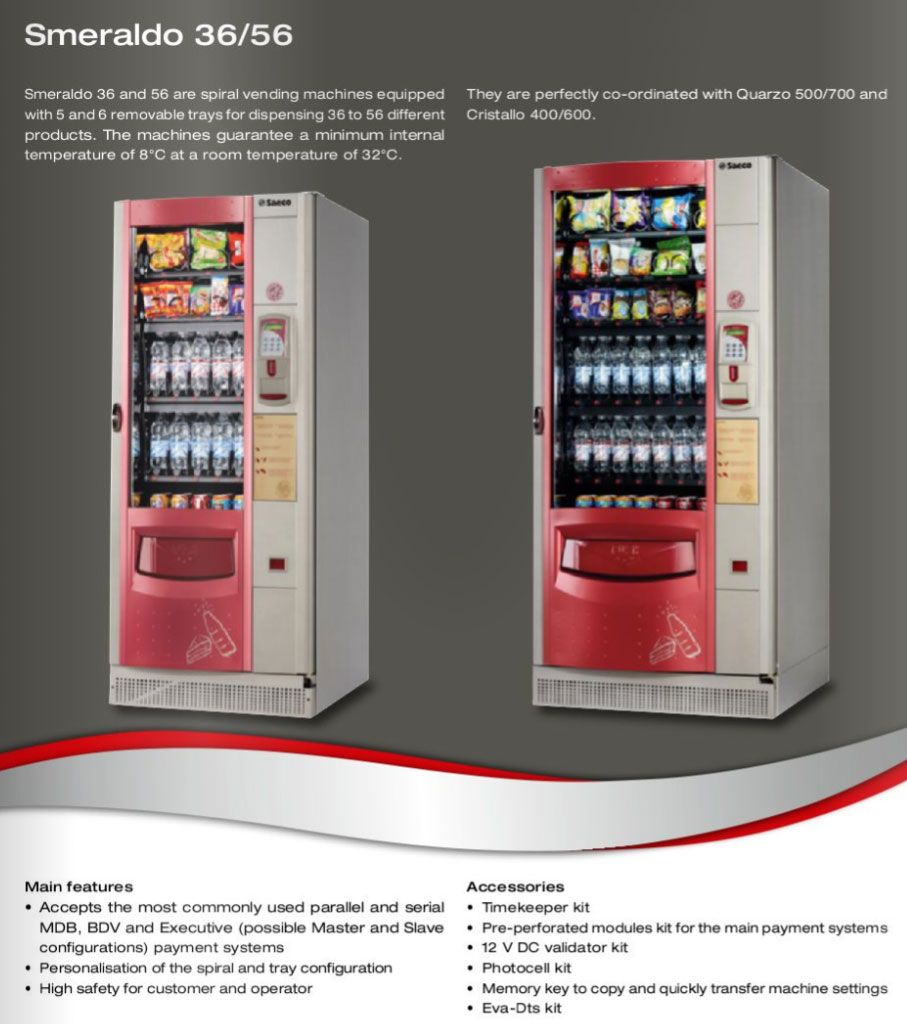 Торговый снековый автомат Saeco Smeraldo 56
