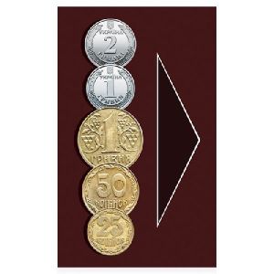 Наклейка Монети 1, 2 грн, вертикальна