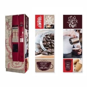 Брендированная наклейка на кофейный автомат Saeco Cristallo 400, красный