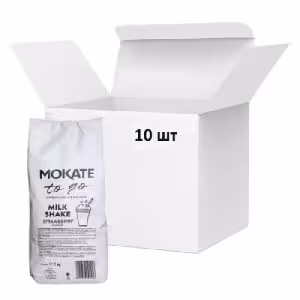 Молочний коктейль Mokate зі смаком полуниці, 1кг*10уп