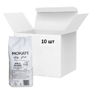 Молочний коктейль Mokate зі смаком полуниці, 1кг*10уп