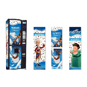 Брендированная наклейка на кофейный автомат МК-01 + лайтбокс, синий