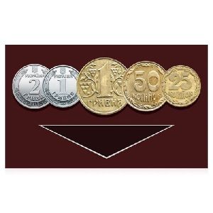 Наклейка Монети 1, 2 грн, горизонтальна