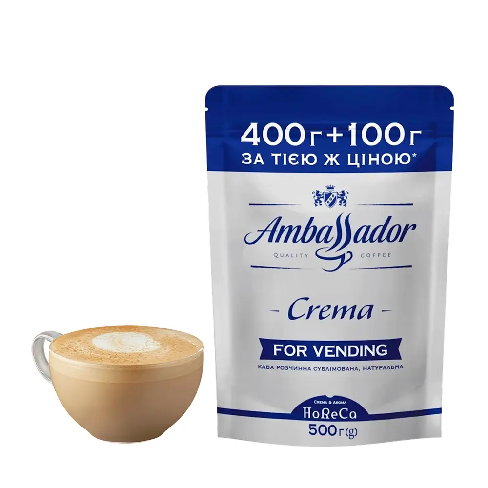 Кофе растворимый сублимированный Ambassador Crema для вендинга, 0.5кг*14уп