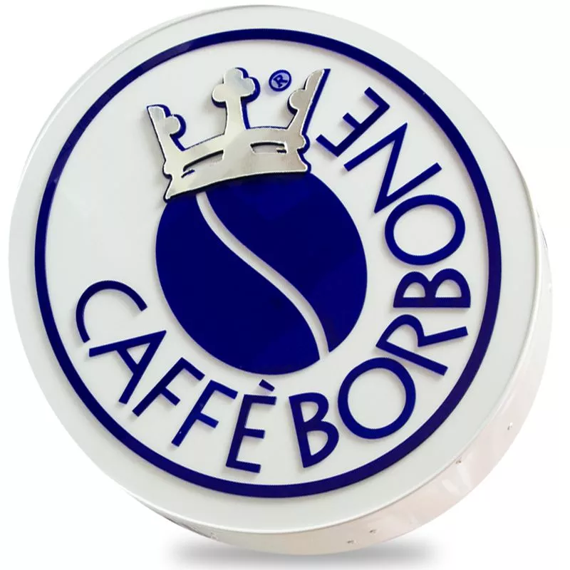 Односторонняя рекламная вывеска с подсветкой Caffe BORBONE, 50*42 см