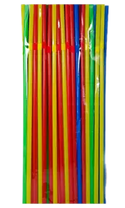 Трубочки для коктейлей разноцветные, 210*4.8 мм