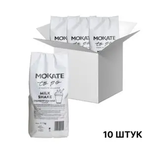 Молочный коктейль Mokate со вкусом клубники и банана, 1кг*10уп
